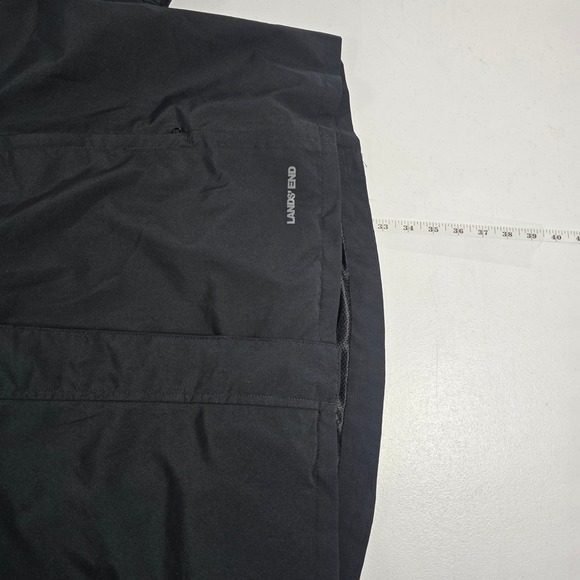 Lands End Womens 1X Black Hooded Rain Jacket Water Resistant Parka Coat 16W-18W - Picture 4 of 9